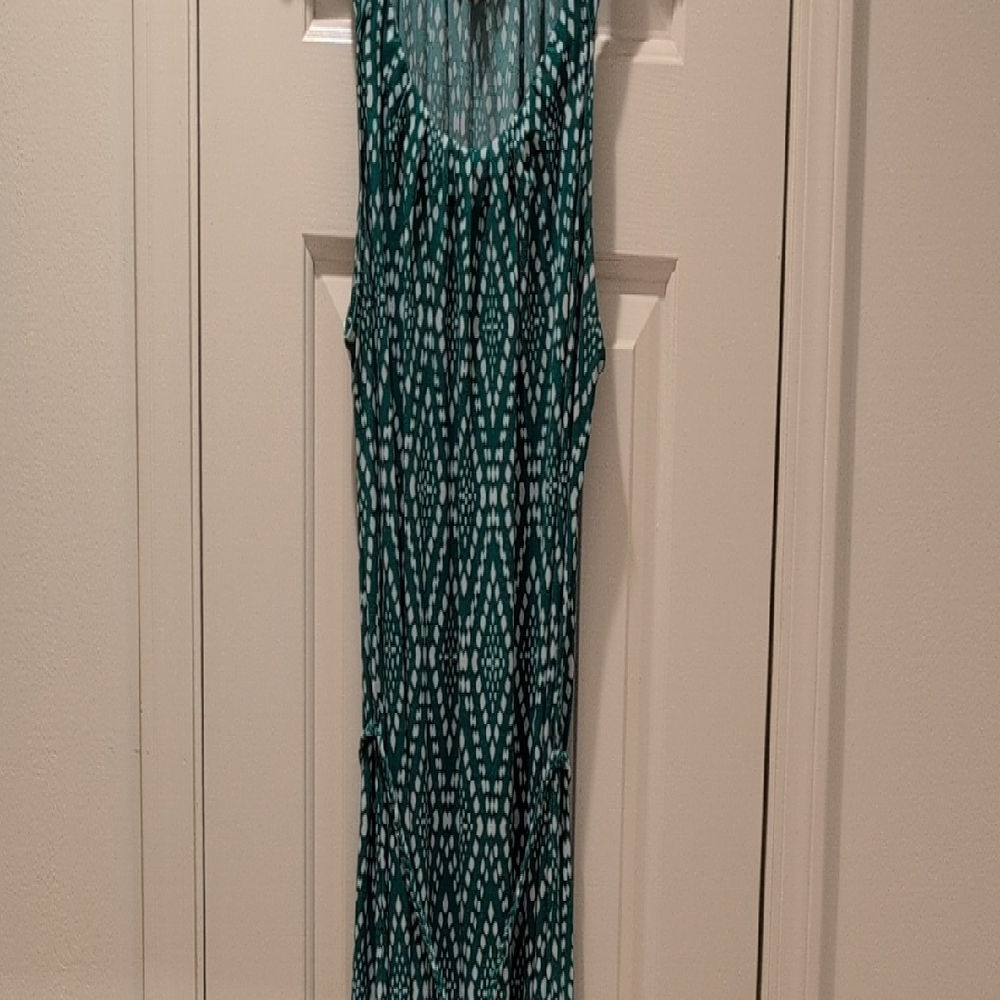 Banana Republic 💚🍏 And White Patterned Dress Size M